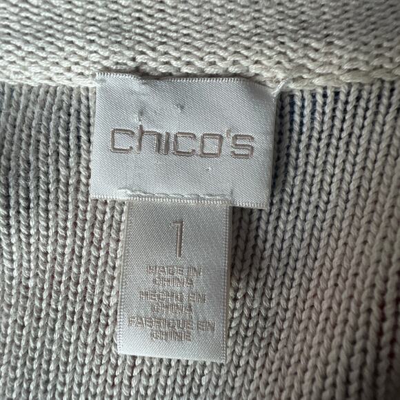 Chico's 1 medium chicos Cardigan Ikat Freya Knit Long Sleeve Boho sweater - Picture 4 of 8